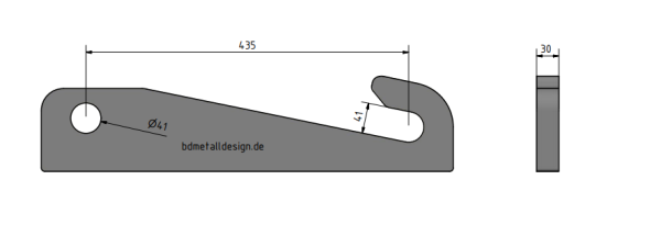 Koppelhakensatz Kramer 880 Radlader_ 435x40x40mm_t=30